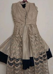 Beautiful Sharara Wit Long Koti And Short Blouse