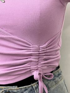 Cute Pink Ruched Crop Top
