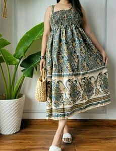 boho  printed midi dress 🤎🌿