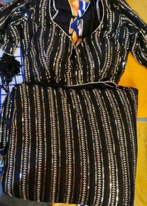 Black sparkle saree with blouse set