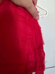 Red Embroidered Net Blouse