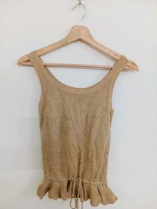 Cozy Knit Tank Top with Drawstring Waist