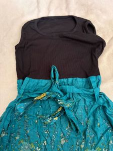 Boho Floral Print Tie-Waist Skirt
