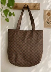 Stylish Brown Monogram Tote Bag