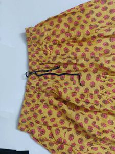Yellow Printed Ethnic Skirt 💐🌸😚
