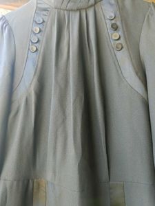Elegant Dark Grey Midi Dress with Button Detail