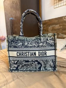 Authentic Christian Dior Book Tote Bag with Dustba