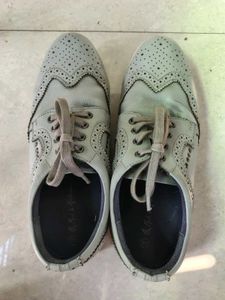 Grey Leather Casual Shoes | Size 10
