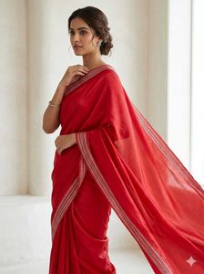 Elegant Red Saree - Timeless Grace