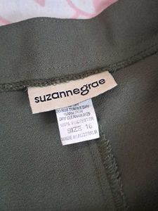 Stylish Olive Green Wide-Leg Trousers