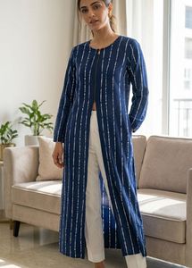 Stylish Blue Striped Long Kurta