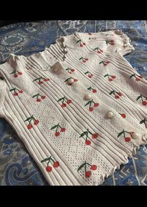 Cute Cherry Pattern Knit Top