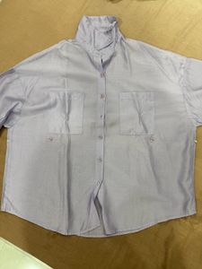 Chic Light Purple Button-Up Shirt