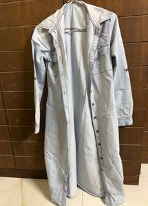 Light Blue Denim Maxi Dress