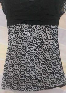 Y2k Black & White Print Dress