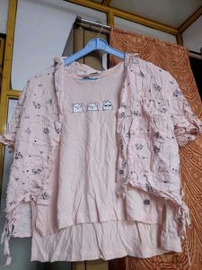 Cute Pink Graphic T-Shirt with Shir