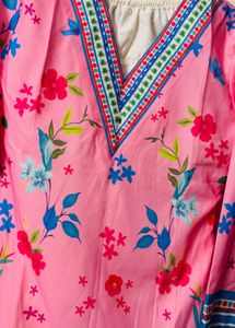 Digital Print Pink Floral Cord Set