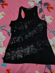 Sparkly Black Racerback Tank Top