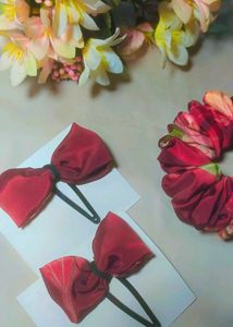 Brown Slik Clip Bow Or Scrunchies