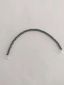 Black Bead Silver Bracelet