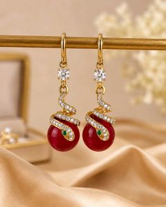 Ruby red AD Drop Earrings |  Party Wear