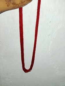 Red Seed Bead Layered Necklace