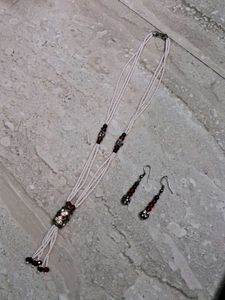Elegant Beaded Necklace &amp; Earring Set