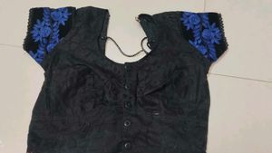 Blue &amp; Black Lehenga Choli Set ( without duppta)