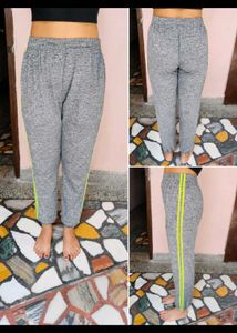Comfy Grey Joggers with Neon Stripes