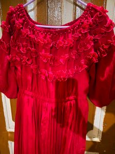 Charming Red Ruffle Dress