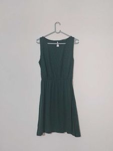 Dark Green Broderie Anglaise Dress
