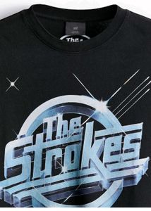 H&amp;M Black Vintage-Look Printed T Shirt