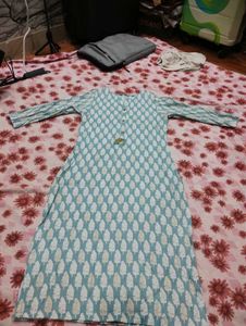 Light Blue Printed Kurta by AVAASA