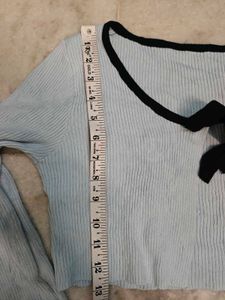 Cute Light Blue Cropped Cardigan