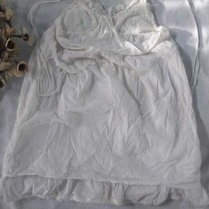 White Lace Trim Camisole Top