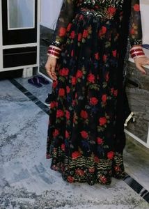 Elegant Black Floral Gown