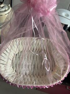 Baby Pink  packing basket with net