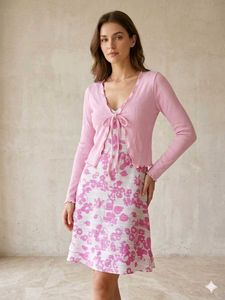 Cute Pink Floral Mini Dress