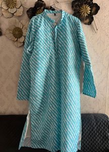 Aqua Blue Striped Kurta