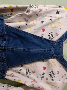 Denim Jumper Dress with Top