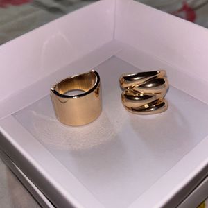 Chunky Gold Statement Rings Set