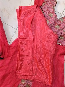 Beautiful Pink &amp; Red Ethnic Dress