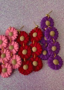 Triple Daisy Chain Earrings