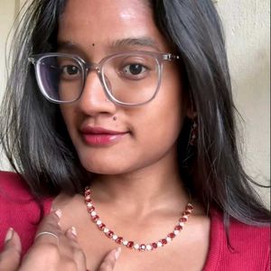 Elegant Ruby &amp; Diamond Necklace &amp; Earring Set