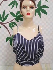 (800)Striped Cami Crop Top