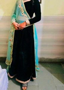 Elegant Black Velvet Lehenga Choli