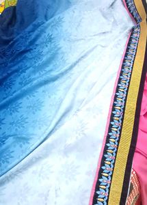 Stunning Blue Ombre Saree with three color
