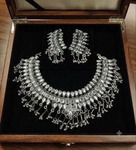Oxidised Silver Necklace & Earring Set