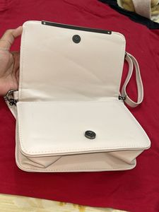 stylish corean White Quilted Handbag