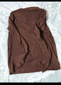 Classic Brown Long Sleeve Collared Top